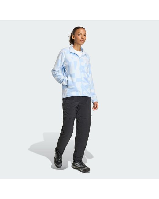 Adidas Blue Terrex Multi Printed Full-Zip Fleece Jacket