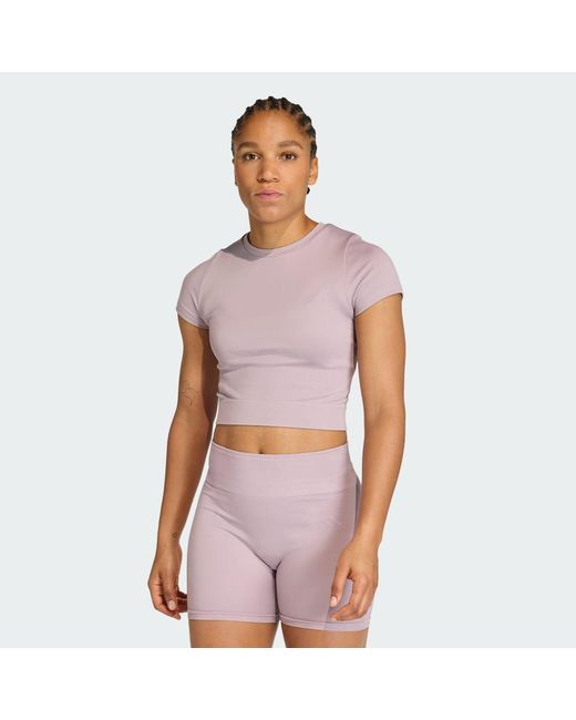 Adidas Purple Workout Essentials Knit Baby T-Shirt