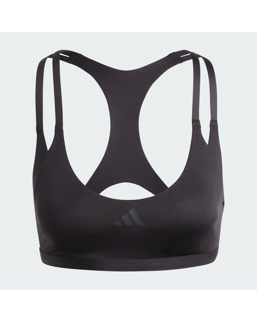 Adidas Black Aeroimpact Luxe Training Light-Support Bra