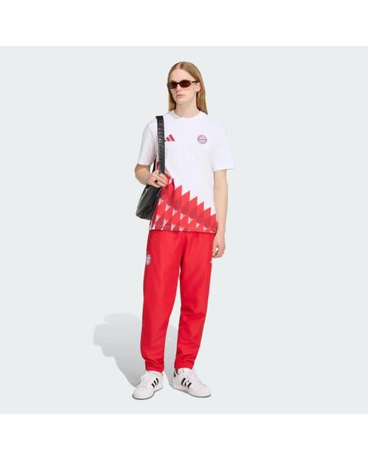 Adidas Red Fc Bayern Muenchen Anthem Graphic T-Shirt for men