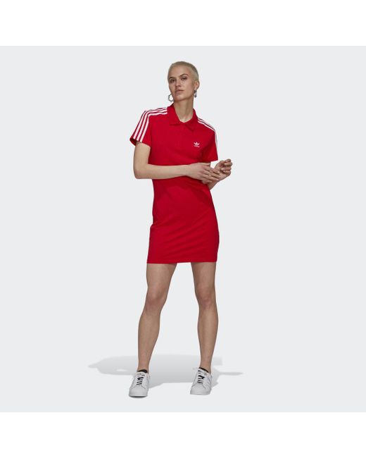 Adidas Adicolor Classics T-shirtjurk in het Red