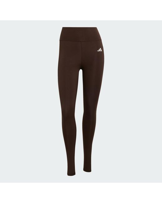 Adidas Brown Optimé Essentials Stash Pocket Full-Length Leggings