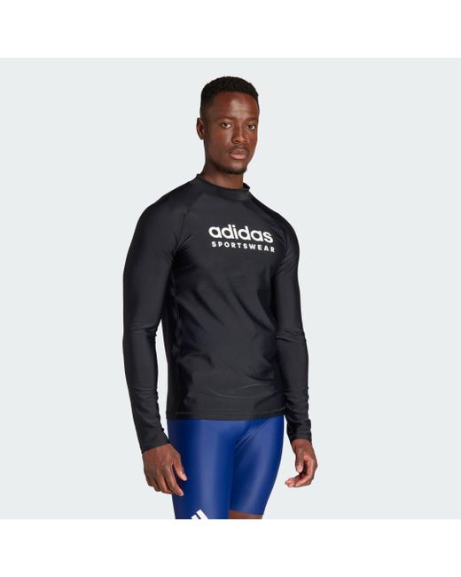 Adidas Black Long Sleeve Rash Guard for men