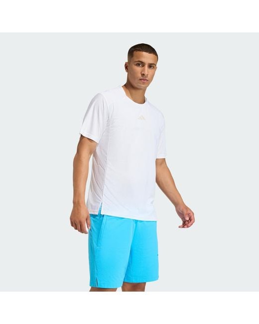 Adidas Blue Gym & Training Climacool 3D T-Shirt Kq7503 for men