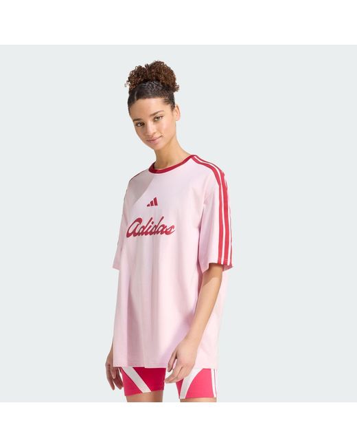 Adidas Pink Lux Tiro Loose Graphic T-Shirt
