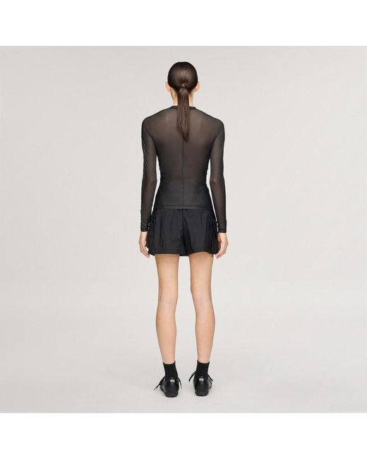 Adidas Black Y-3 Mesh Fitted Long-Sleeve Top Long-Sleeve Top