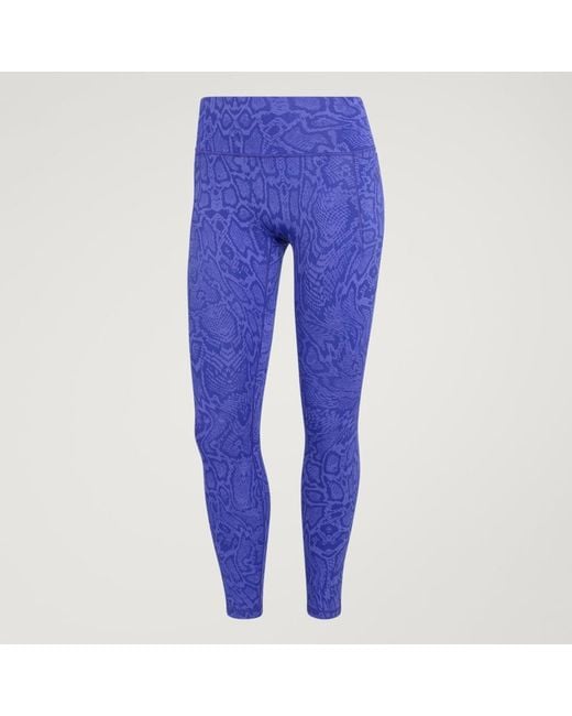 Adidas Blue Optime Primelift Snake 7/8 Leggings