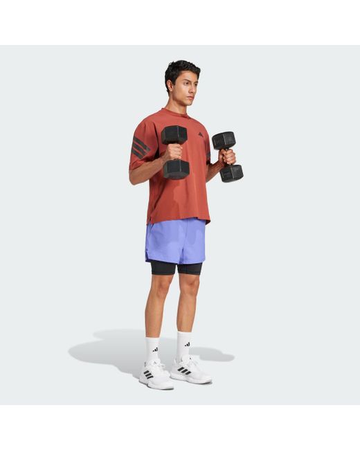 Adidas Originals Sweatshorts GYM+ 2-IN-1 SHORTS in Blue für Herren