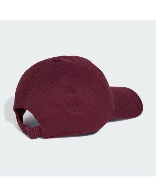 Adidas Red Everyday Icons Cap With Tonal Metal Trefoil