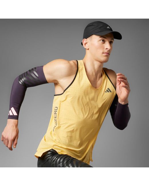 Adidas Adizero Running Singlet in Metallic für Herren