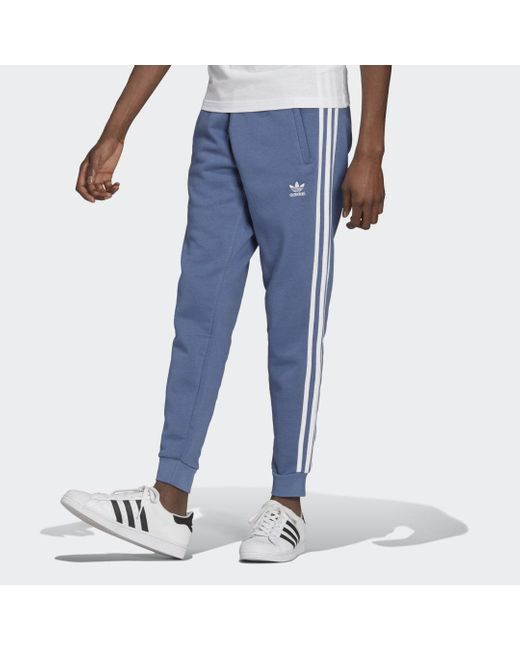 adidas Fleece Adicolor Classics 3-Streifen Hose in Blau für Herren | Lyst DE