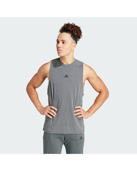Canotta da allenamento Designed for Training Workout di Adidas in Gray da Uomo