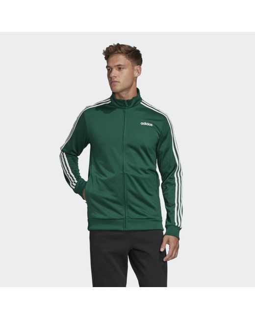 adidas Synthetik Essentials 3-Streifen Tricot Trainingsjacke in Grün für  Herren | Lyst AT