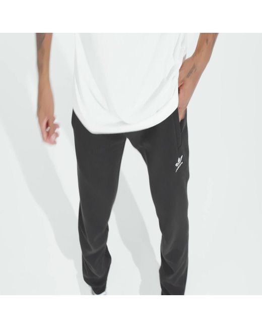 Adidas Black Trefoil Essentials Joggers for men