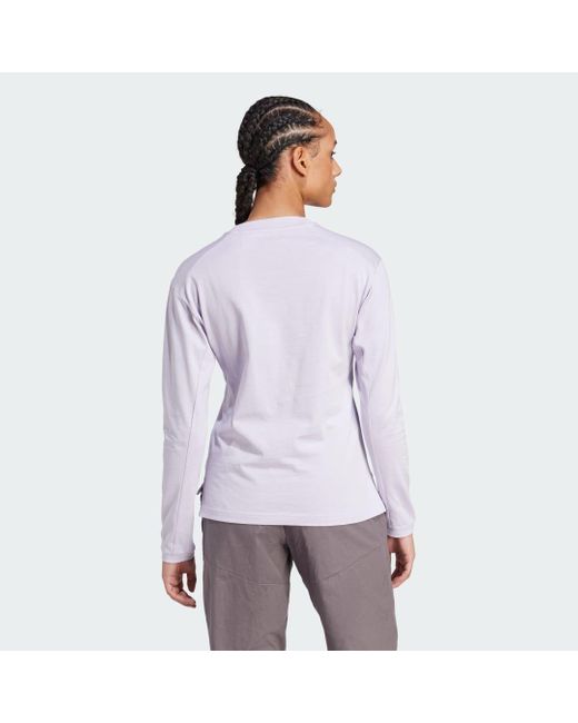 Maglia Terrex Xploric Logo Long Sleeve di Adidas in Purple