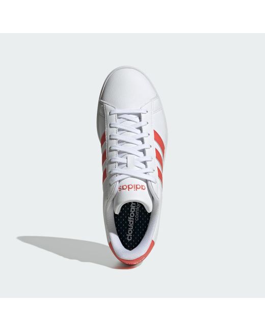 Adidas Red Grand Court Cloudfoam Comfort Shoes
