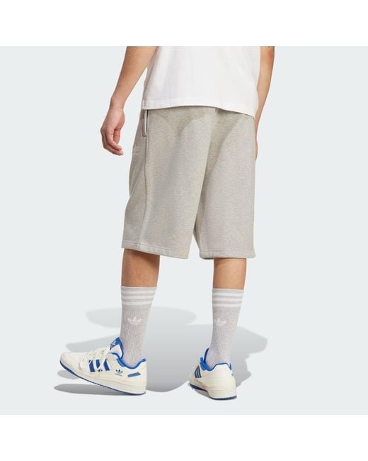 Adidas Gray Trefoil Essentials Shorts 12 Inch for men