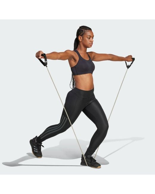 Adidas Originals Black Optimé 3-Stripes Full-Length Leggings