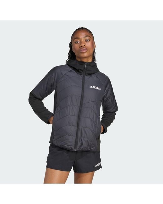 Adidas Black Terrex Multi Climawarm Insulated Hybrid Hooded Jacket