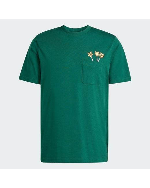 Adidas Green Novelty Dart Graphic T-Shirt for men