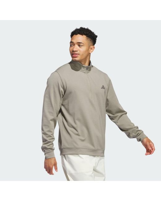 Adidas Originals Gray Elevated 1/4-Zip Sweatshirt for men