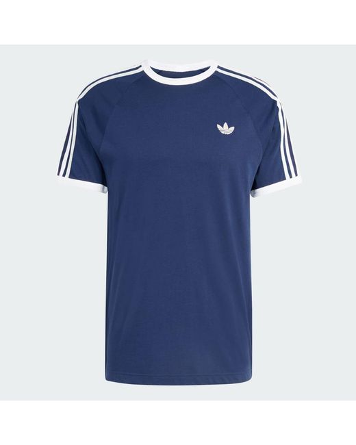 Adidas Blue 3-Stripes T-Shirt for men