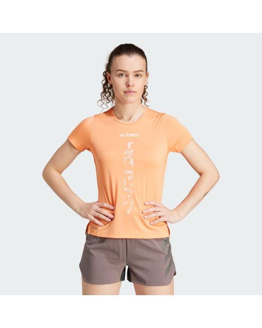 Adidas Terrex Agravic Trail Running T-shirt in het Orange