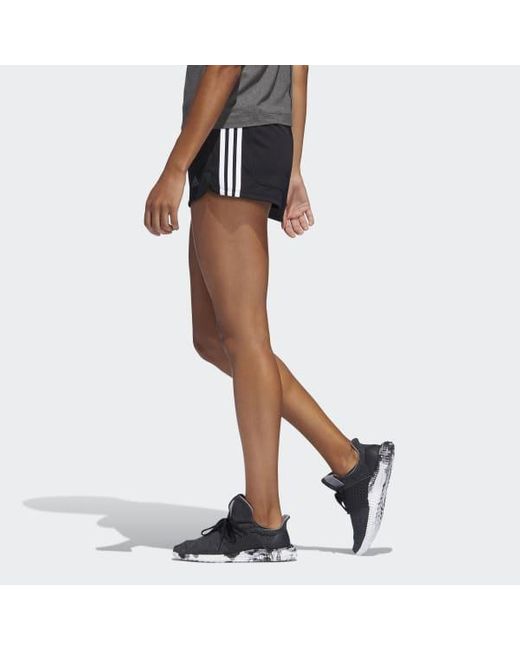 adidas 3 stripe knit shorts