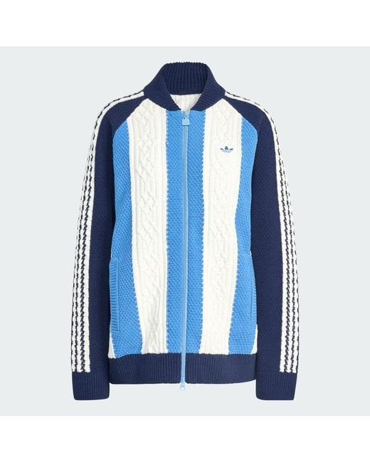 Adidas Blue Originals Archive Cutline Knit Track Top
