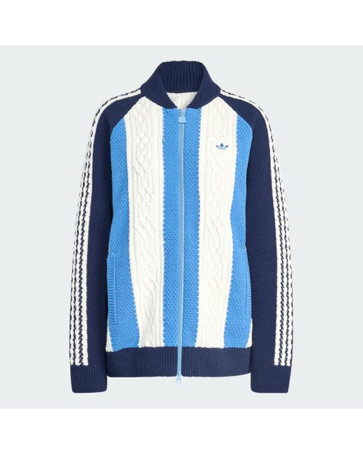 adidas Originals Archive Cutline Knit Track Top in Blue | Lyst UK