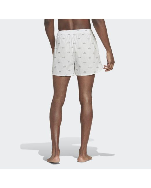 Adidas White Comfort Core Cotton Icon Boxer Briefs for men
