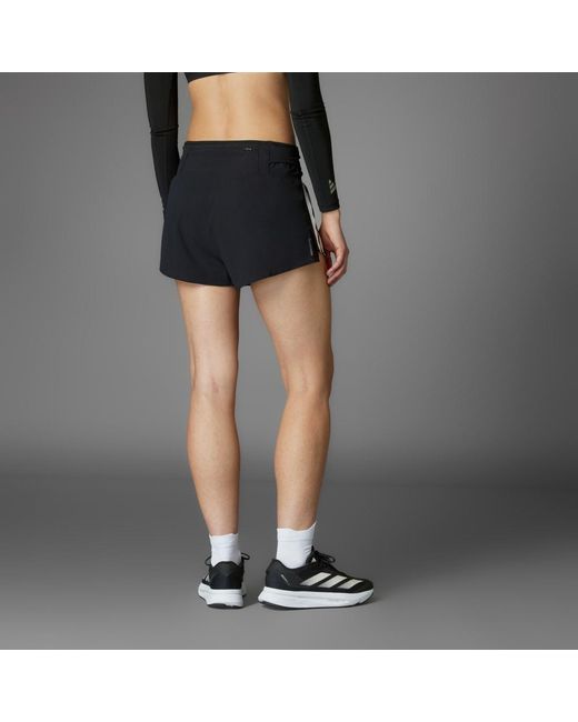 Adidas Gray Adizero Running Gel Pocket Shorts