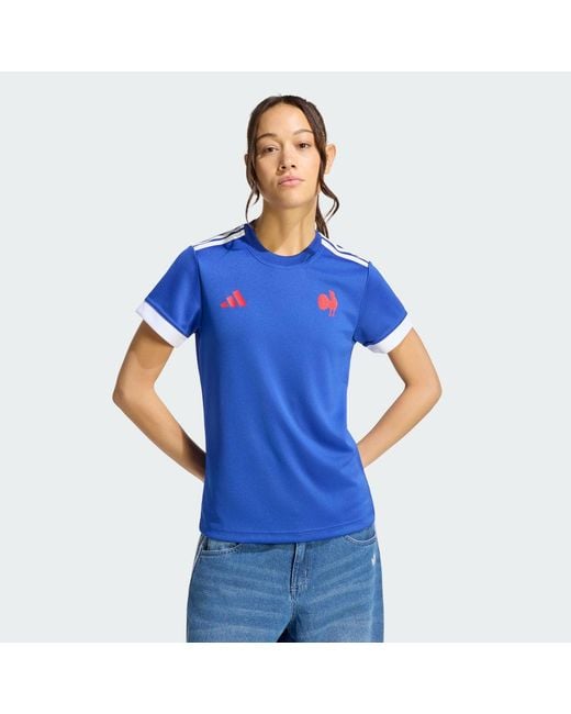 Adidas Blue France Rugby Home Replica Supporter Jersey