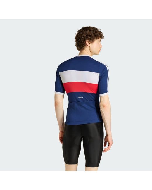 Adidas Blue Tempo Merino Cycling Jersey for men