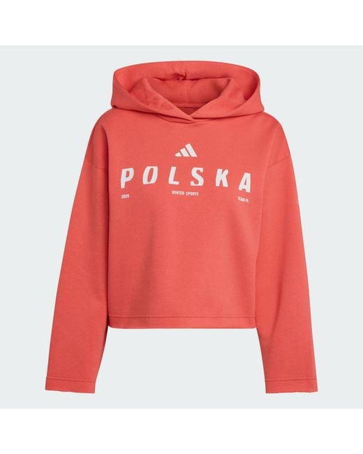 Adidas Red Poc Gfx Hoodie W