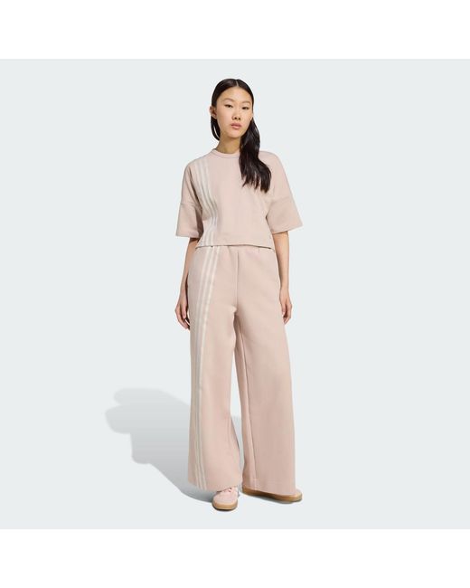 Adidas Pink Off Placed 3-Stripes Tee