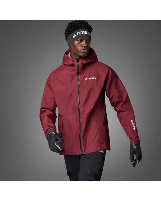 Adidas Red Terrex Xperior Gore-tex Paclite Rain Jacket for men