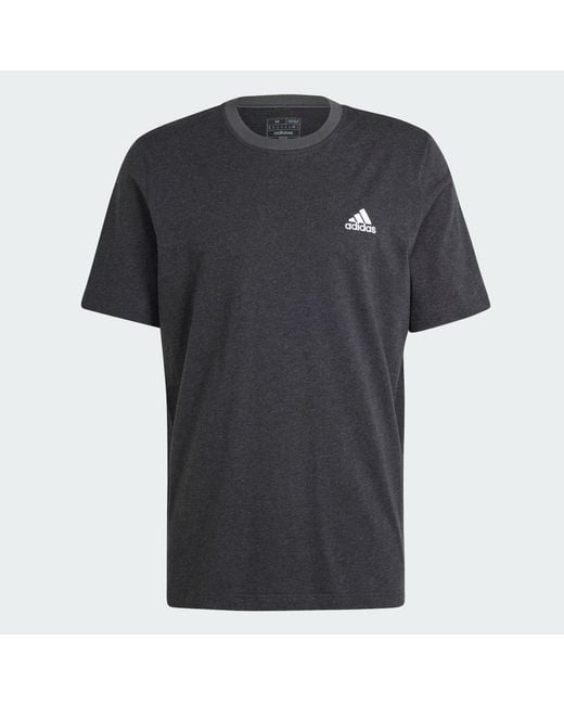 Adidas Black Seasonal Essentials Mélange Tee for men