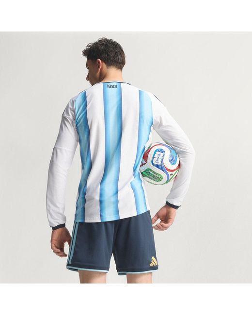 Adidas Blue Argentina 26 Home Authentic Long Sleeve Jersey for men