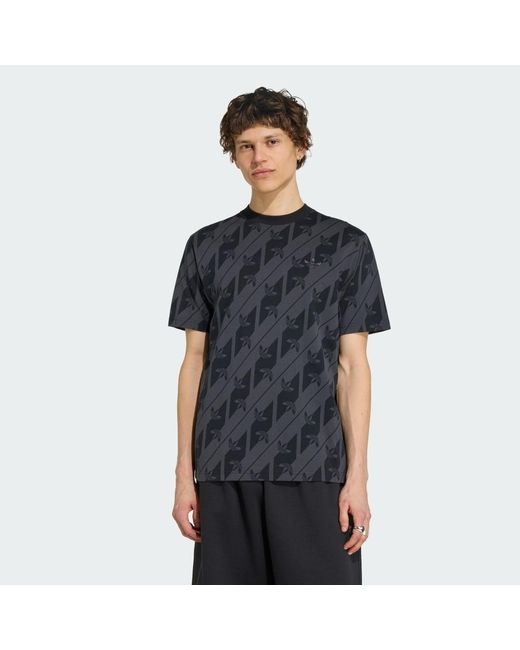 Adidas Black Monogram Aop T-Shirt for men