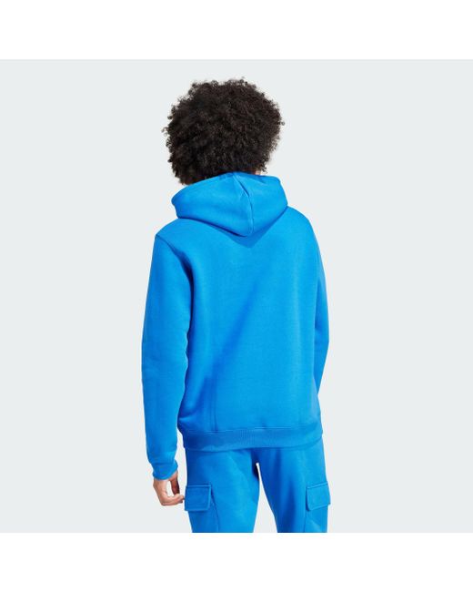 Adidas Originals Blue Trefoil Essentials Hoodie for men