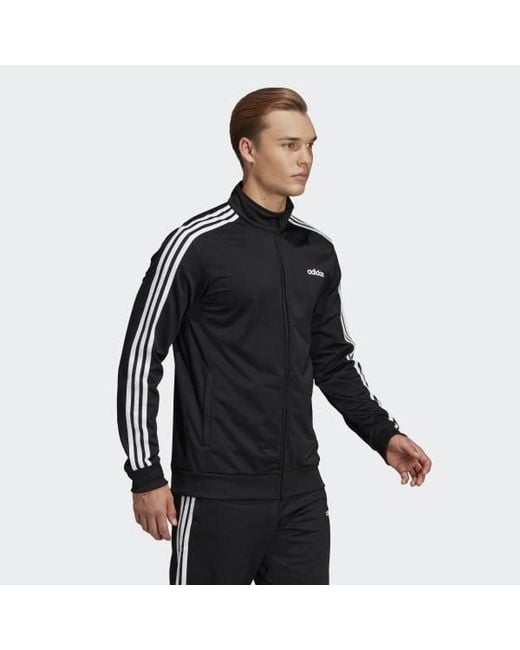 adidas Synthetic Essentials 3 stripes Tricot Track Jacket in adidas Essentials 3 Stripes Tricot Training Jacket Men