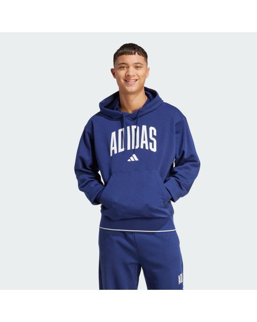 Sudadera De Estilo Universitario Con Capucha Adidas de hombre de color Blue