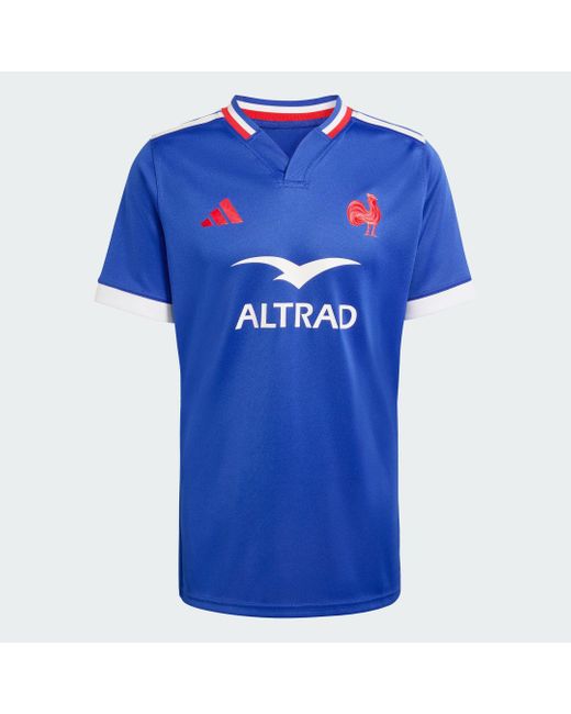 Adidas Blue France Rugby Home Replica Jersey for men