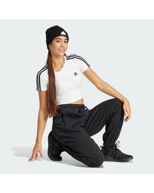 Adidas Black Essentials 3-Stripes T-Shirt