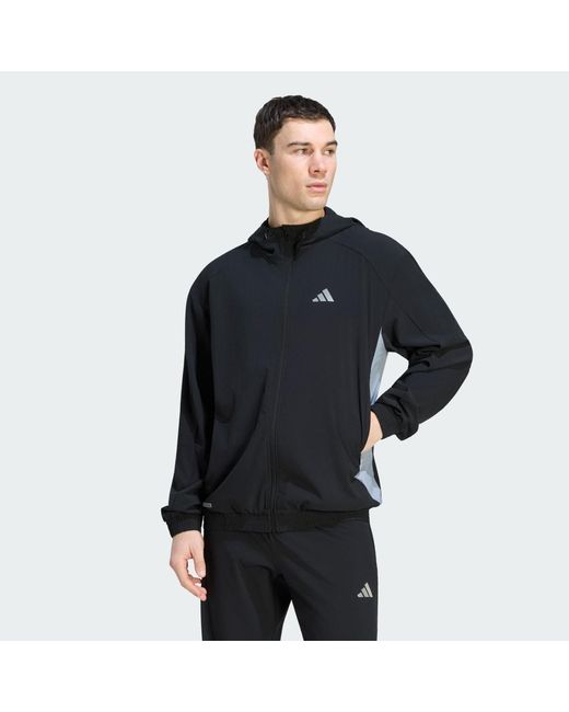 Adidas Black Tech Apparel Colour Block Track Top for men