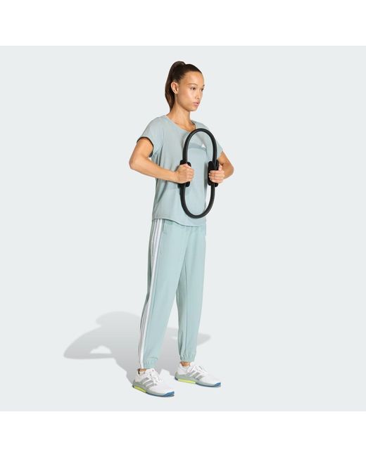 Adidas Blue Train Essentials 3-Stripes Woven Joggers