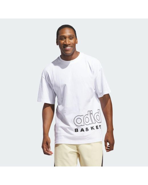 Adidas Basketball Select T-Shirt in het White voor heren