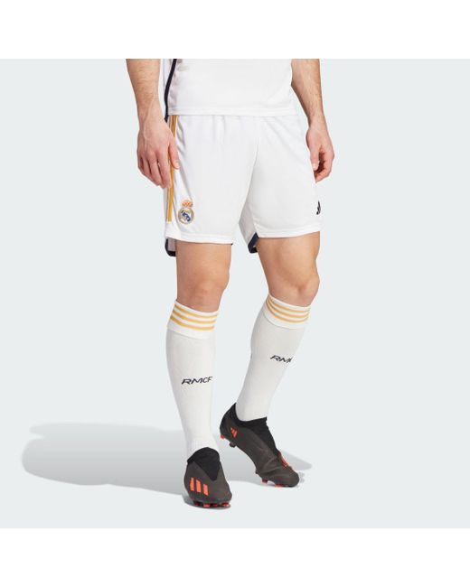 Adidas White Real Madrid 23/24 Home Shorts for men