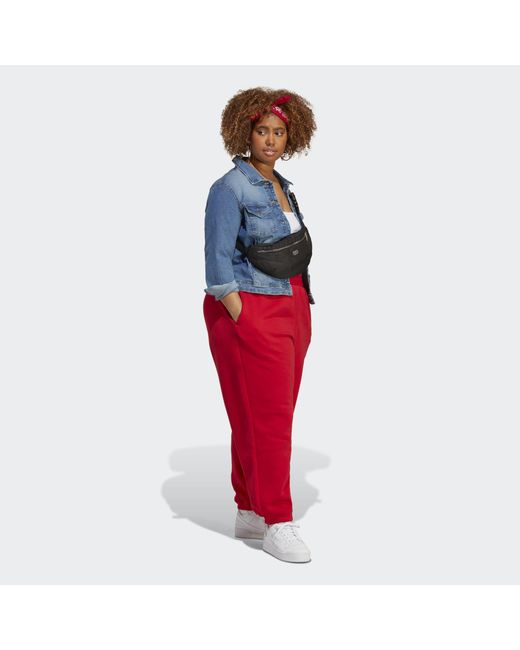 adidas Essentials Fleece Joggers (plus Size) in Red